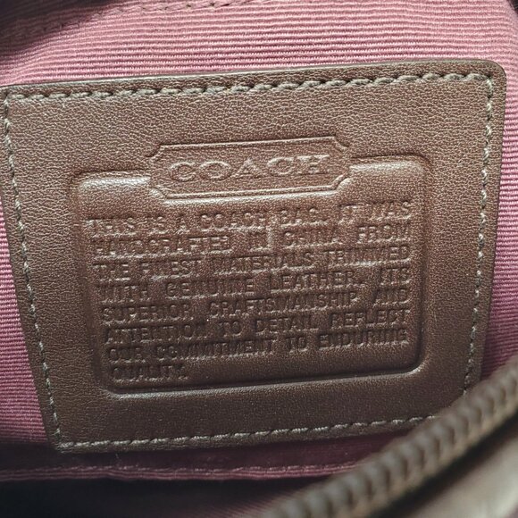 Coach Holiday Patchwork Demi Hobo Handbag - Suede Signature Mini Purse - Picture 9 of 16